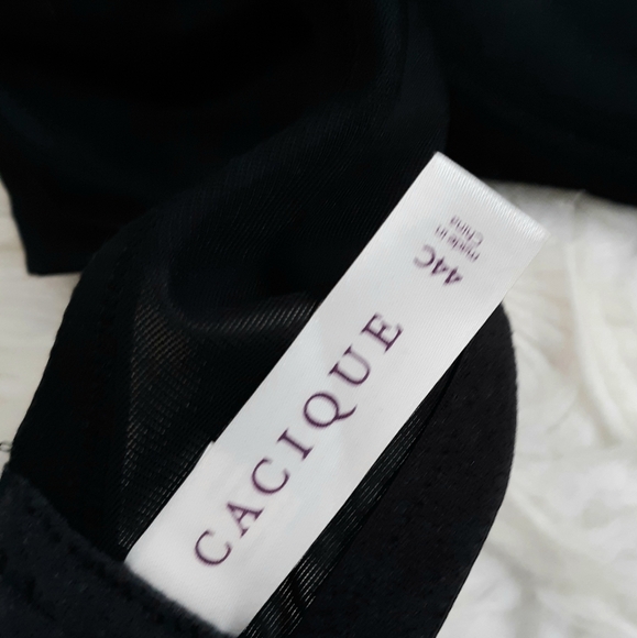 Cacique Smooth Boost Plunge Bra Black 44C - Picture 6 of 6